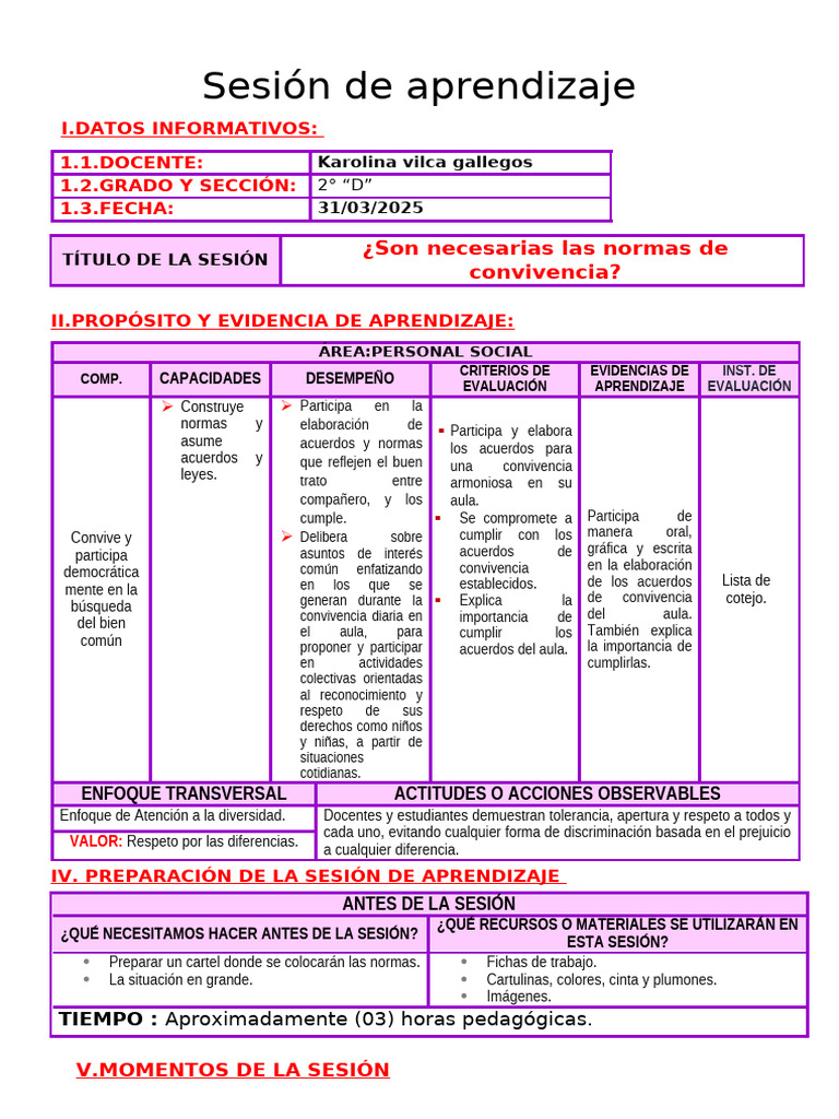 Normas de Convivencia en el Aula | PDF | Salón de clases | Aprendizaje