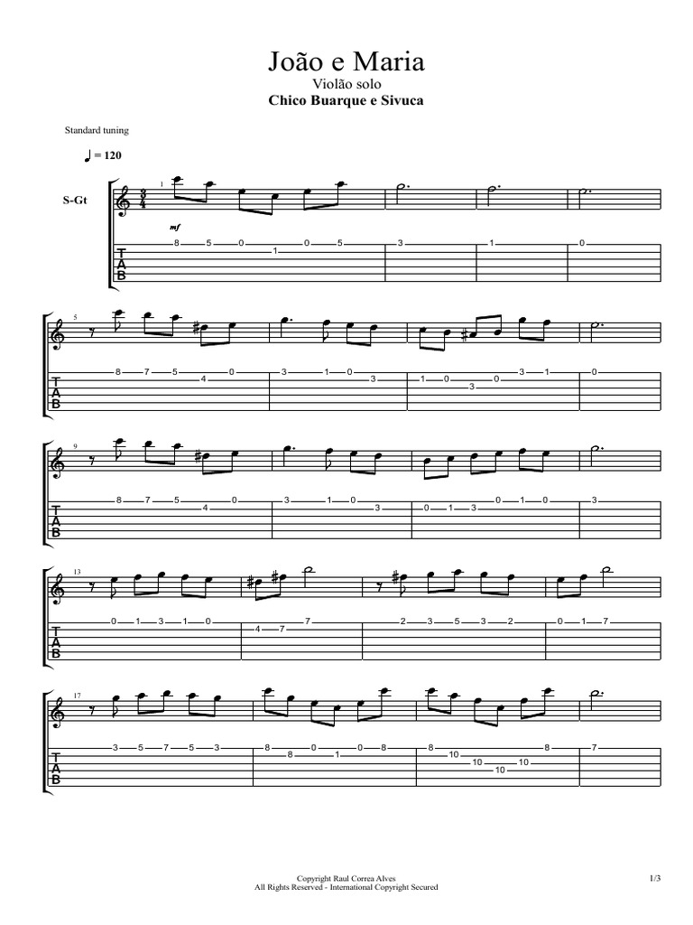 João e Maria Violão Solo | PDF