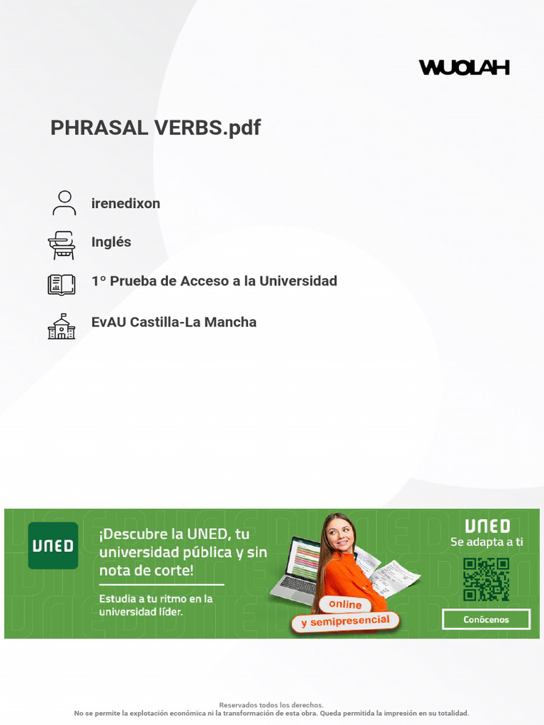 Lista de Phrasal Verbs en Inglés | PDF