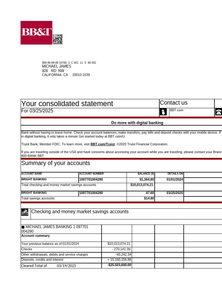 503223922-BB-T-Bank-Statement-word-Template-com-1 | PDF | Credit Card ...