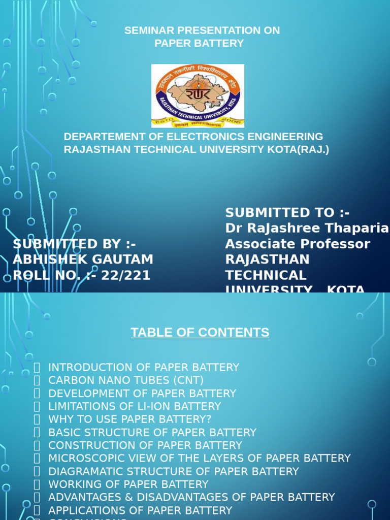 Paper Battery: Innovations and Applications | PDF | Carbon Nanotube ...