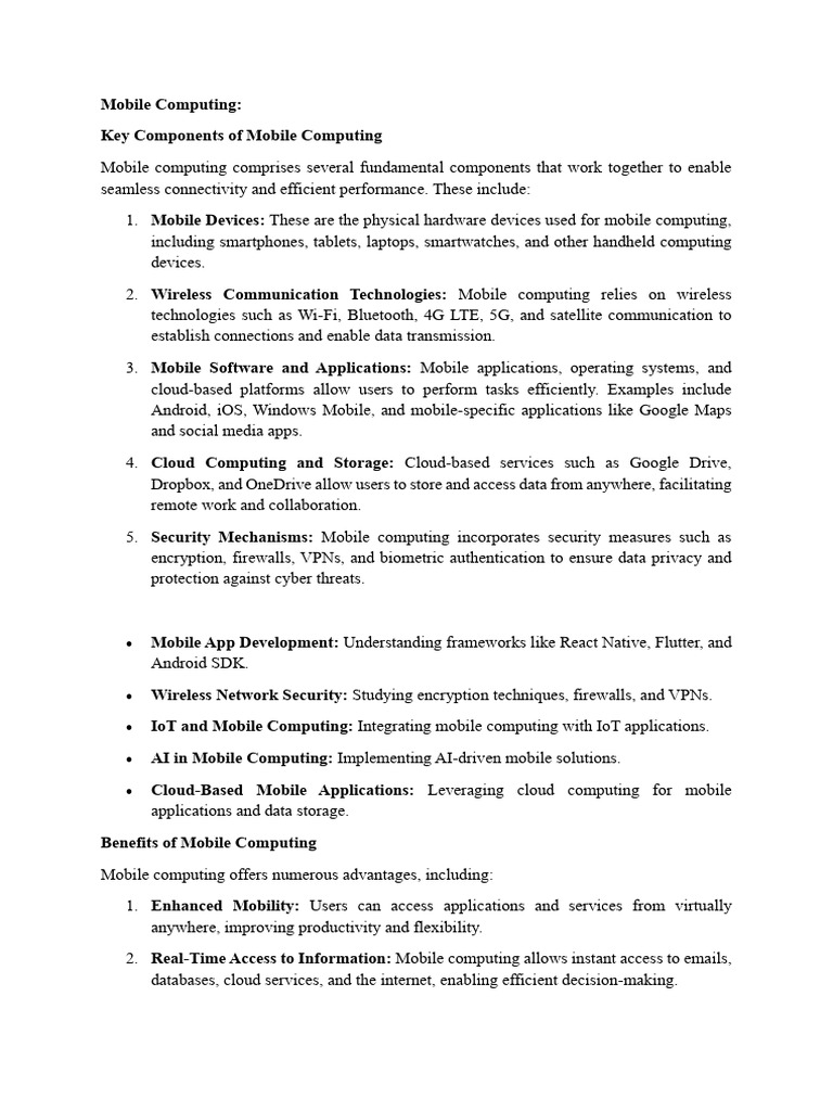 Mobile Computing Unit 1 Notes | PDF | Cellular Network | Gsm