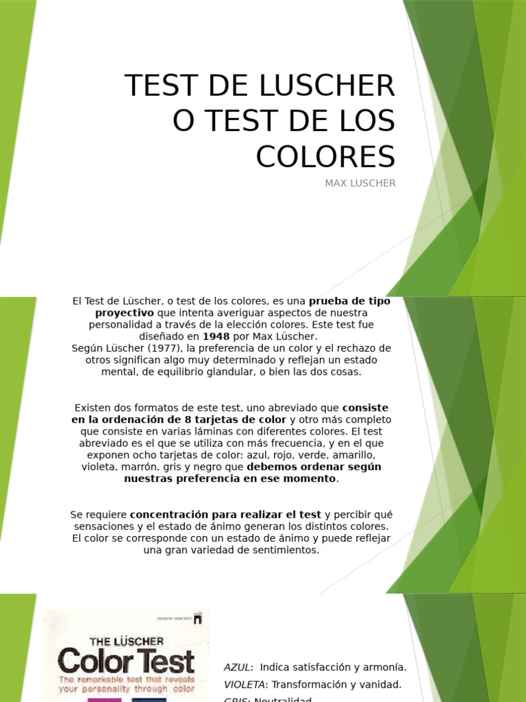 Significado del Test de Lüscher | PDF