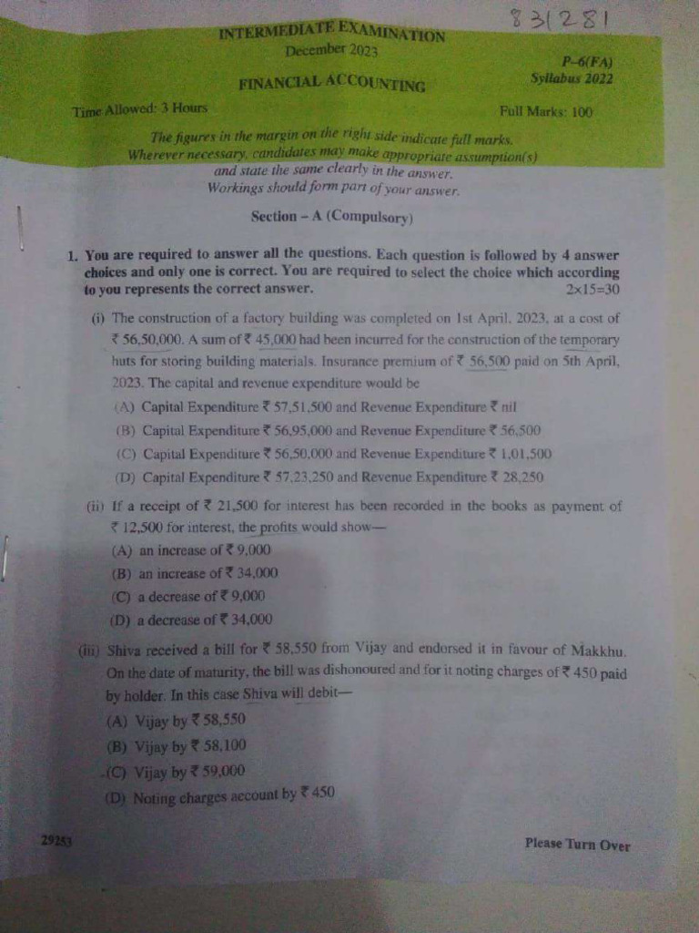 Cma Inter Financial Accounting | PDF