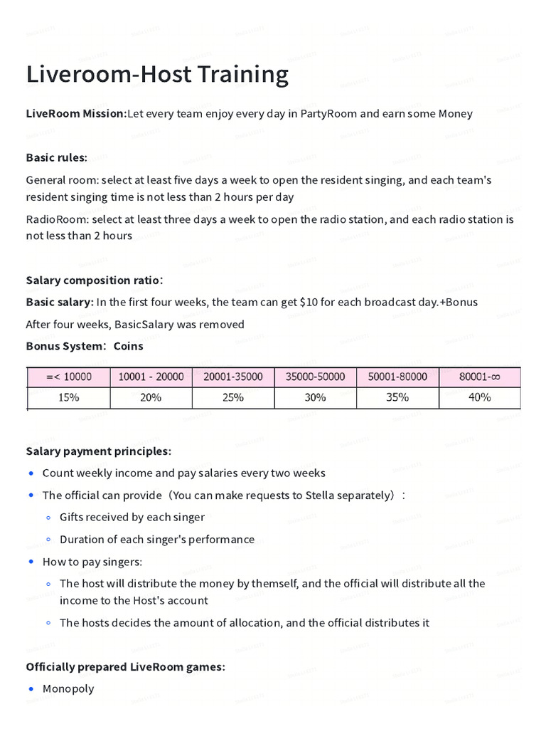 Liveroom Host Training | PDF