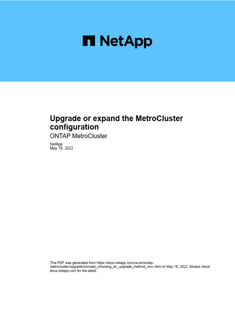 MetroCluster Upgrade and Expansion Guide | PDF | Computer Architecture ...