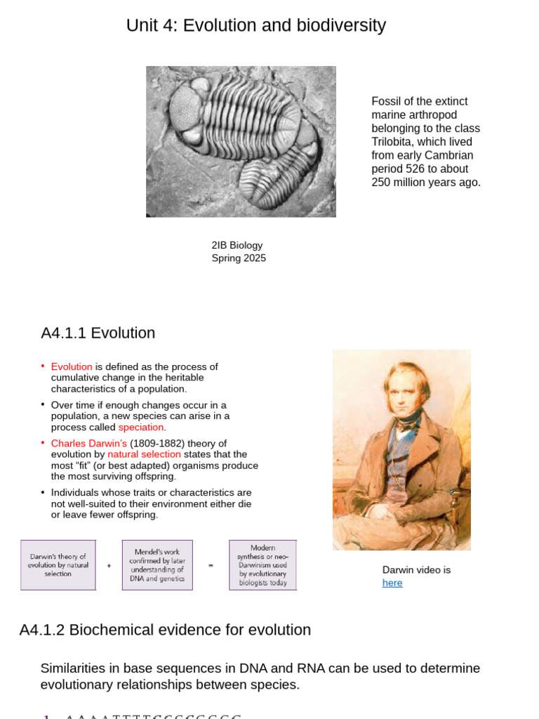 Unit 4 Evolution and Biodiversity | PDF | Evolution | Chi Squared Test