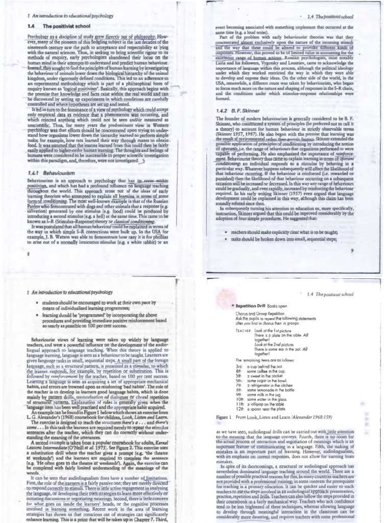 Behaviourism and Cognitivism | PDF