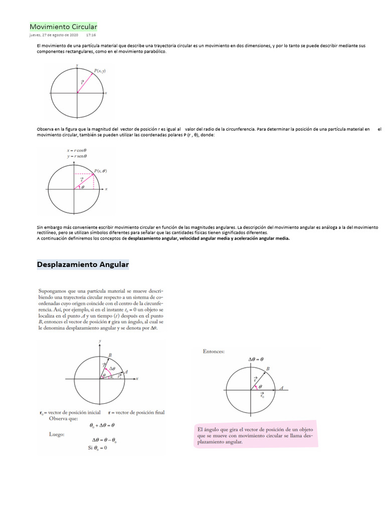 Movimiento Circular | PDF