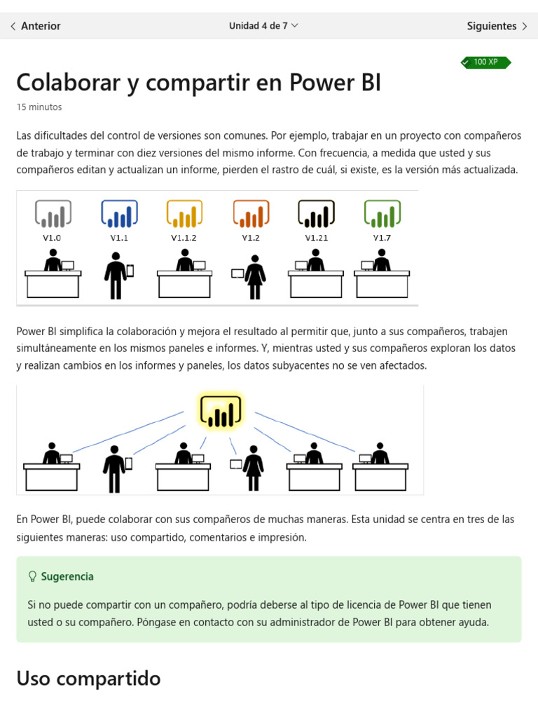 Colaborar y Compartir en Power BI - Training - Microsoft Learn | PDF ...