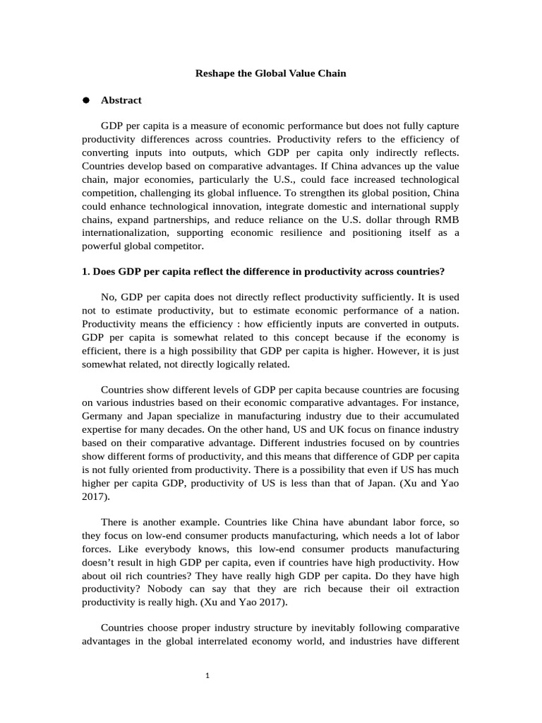 China's Rise in Global Value Chains | PDF | Gross Domestic Product ...