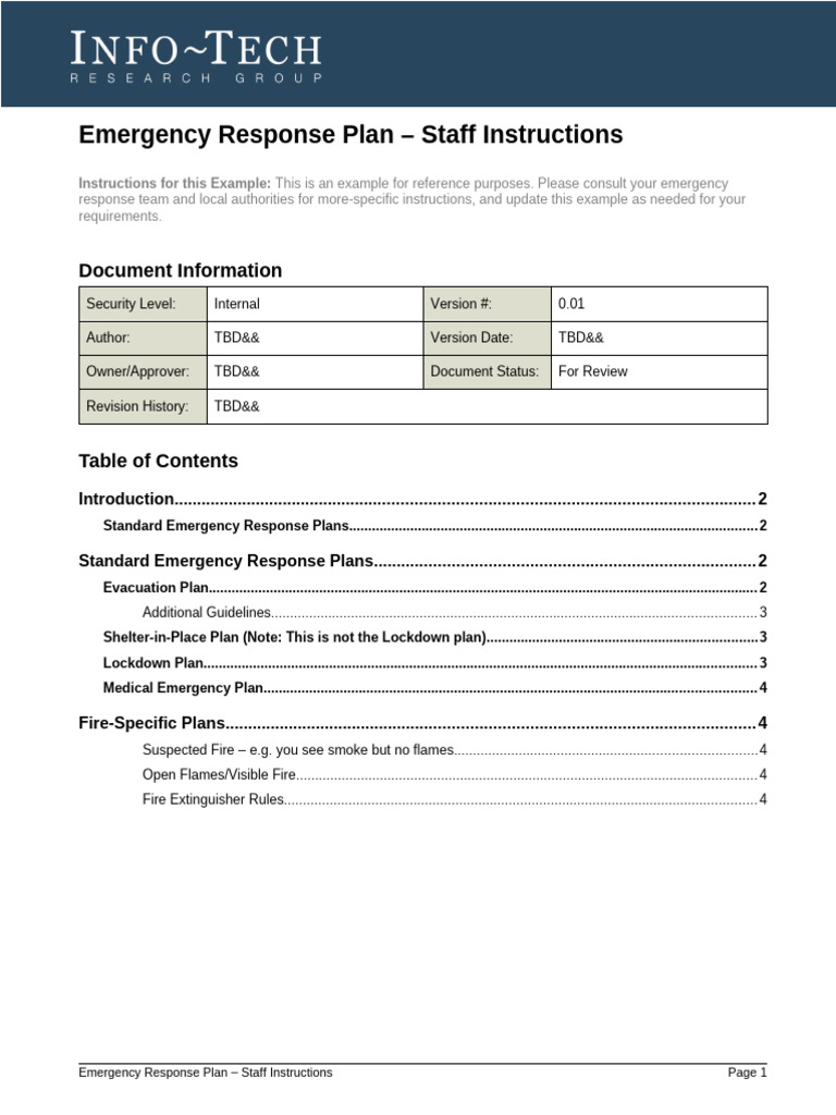 Emergency Response Staff Instructions | PDF | Emergency Evacuation ...