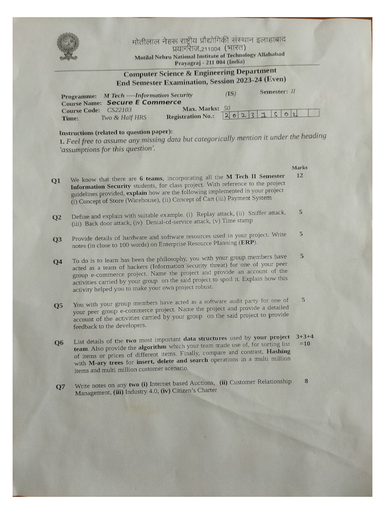 End Sem - 2nd Sem | PDF