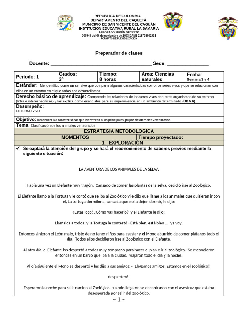 C.N 3° Tema 2 - Animales Vertebrados | PDF | Esqueleto | La columna ...
