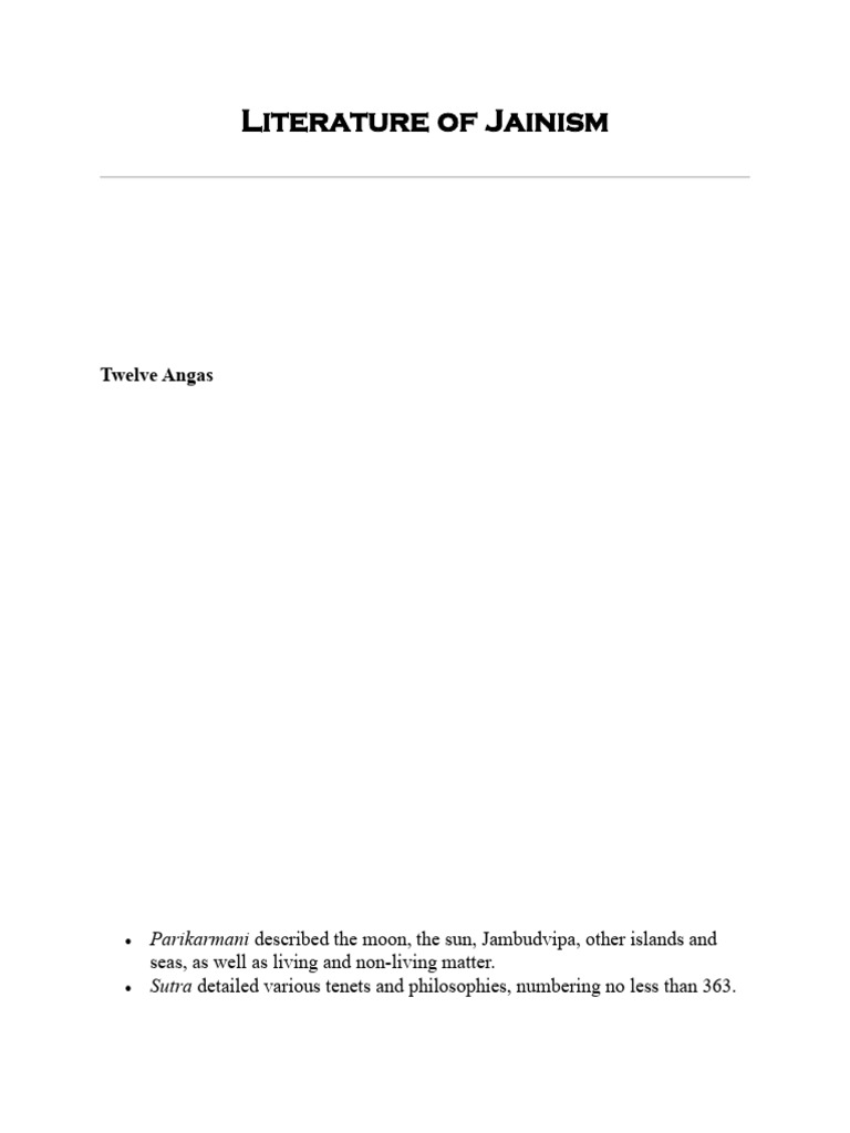 Literature of Jainism | PDF | Indian Religions | Indian Philosophy