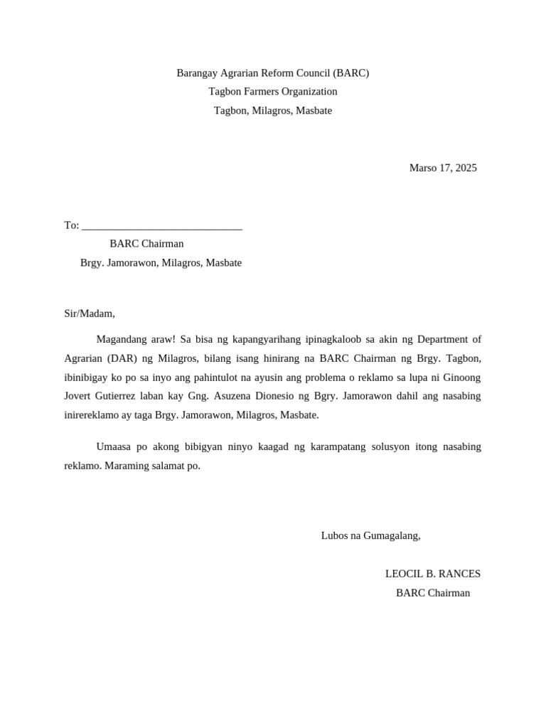 Letter To BARC | PDF