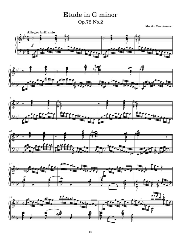 Moszkowski Op. 72 No. 2 Etude | PDF | Classical Music