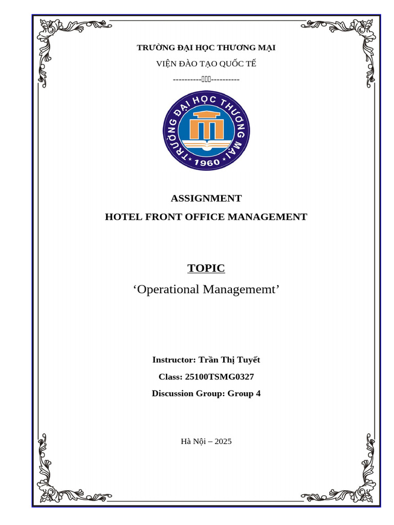 Operational Management in Hotel Housekeeping | PDF | Housekeeping ...