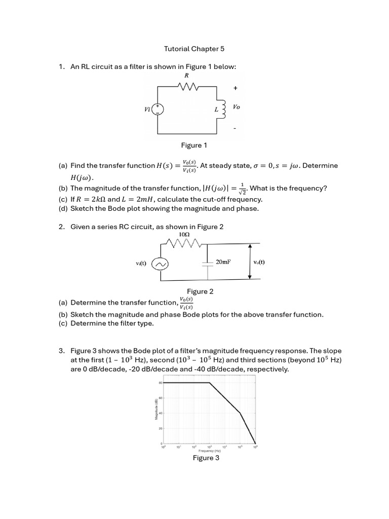 RL and RC Circuit Transfer Functions | PDF