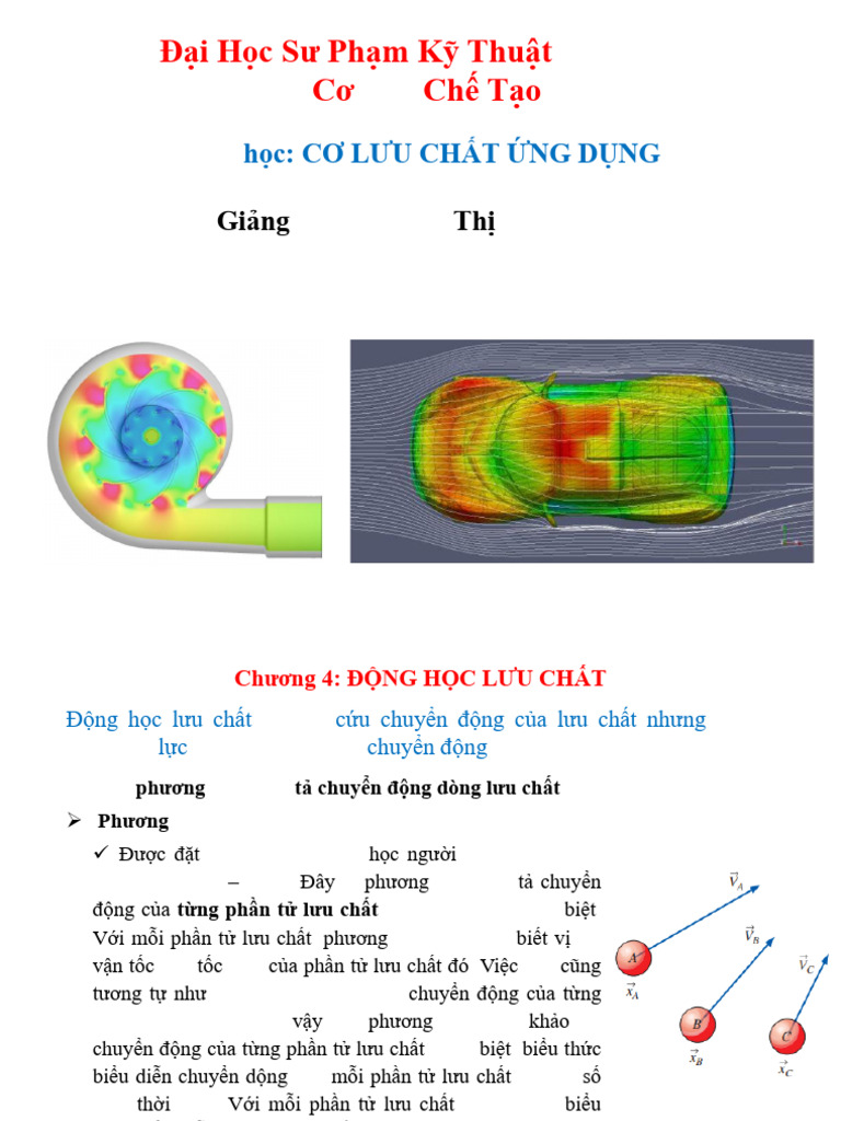 Cơ Lưu Chất ƯD - C4 (Động học lưu chất) | PDF