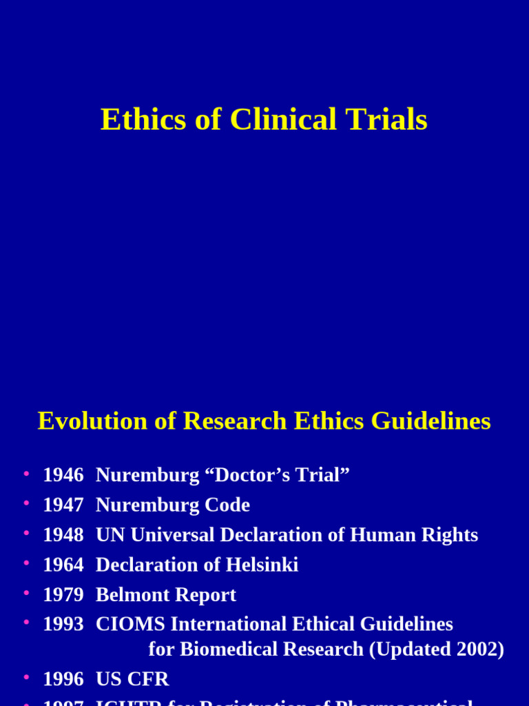 Clinical Trials Ethics Overview | PDF | Informed Consent | Professional ...