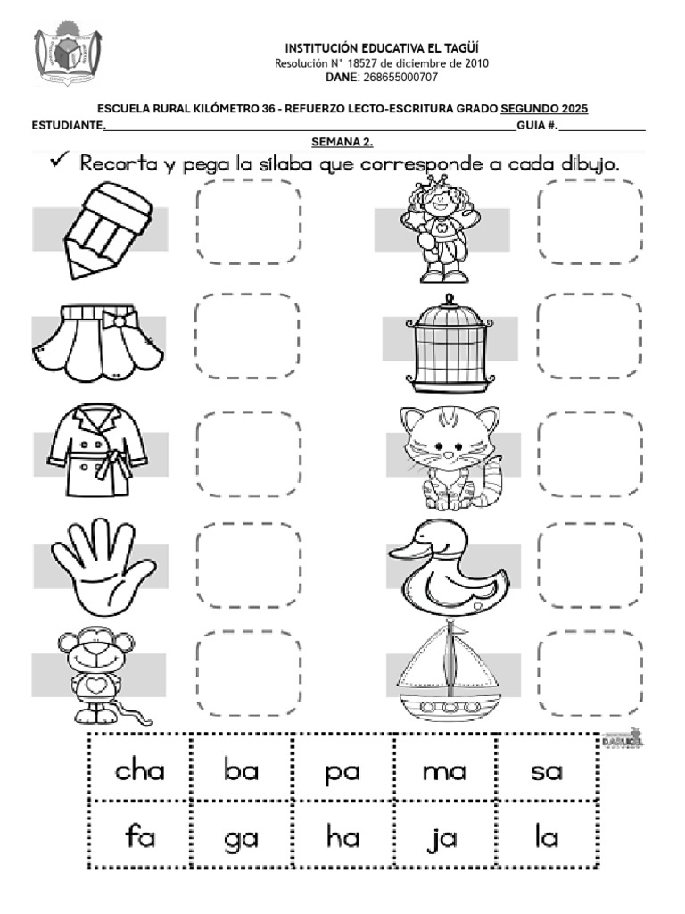 Sem 2 - Refuerzo Lectoescritura Segundo | PDF