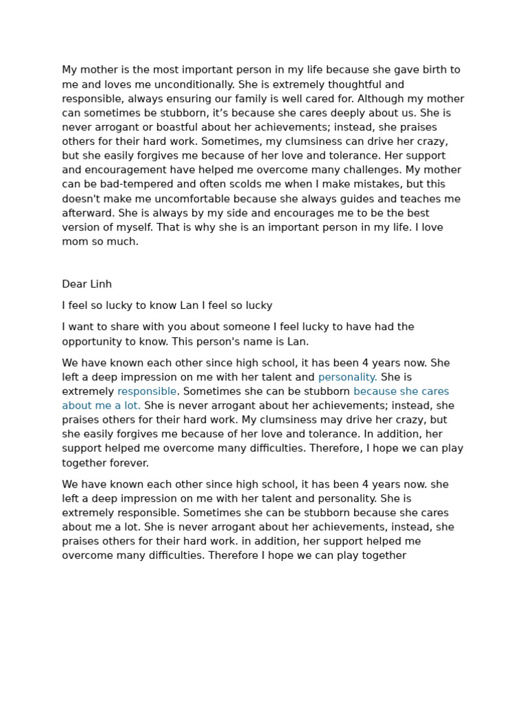 My Mother's Unconditional Love | PDF