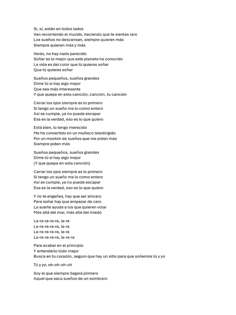 Hecho con sueños: una canción de esperanza | PDF