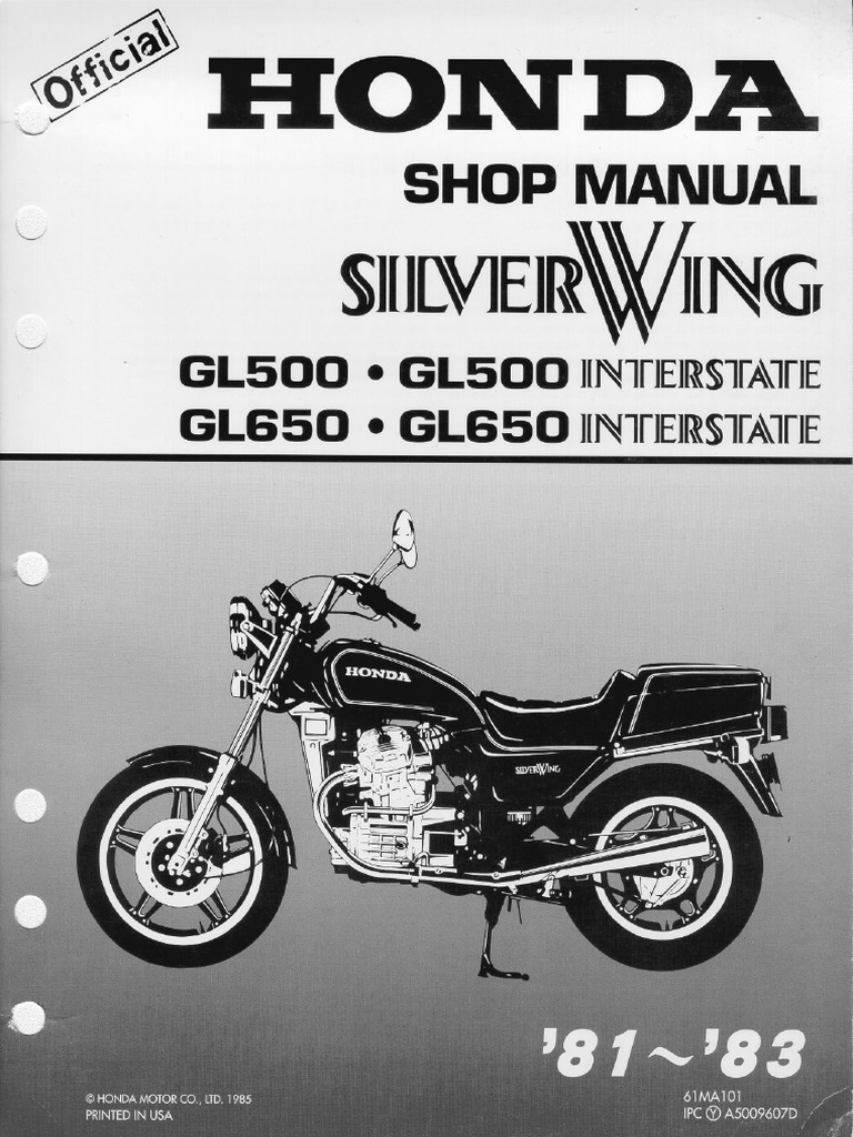 HONDA GL500 サービスマニュアル Gl500 Factory Service Manual | PDF