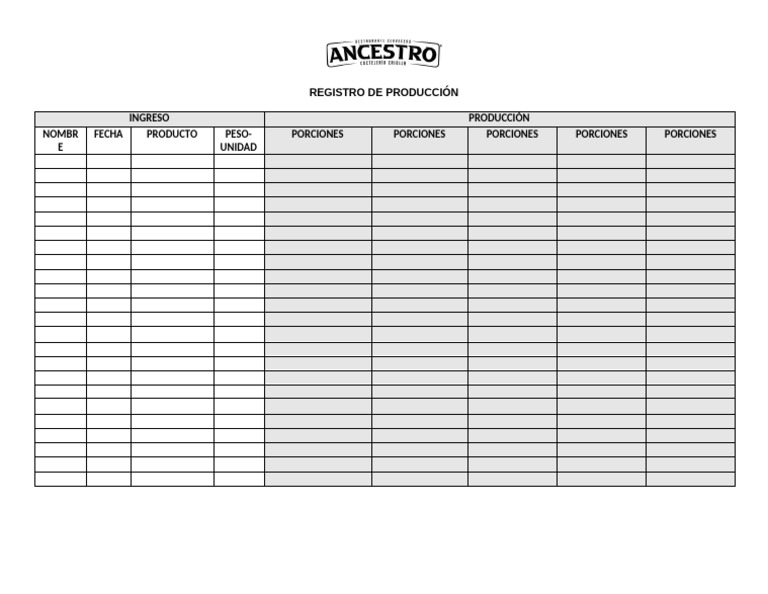 REGISTRO DE PRODUCCIÓN (1) | PDF