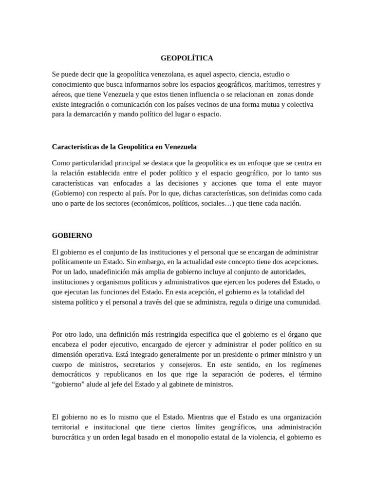 Geopolitica | PDF | Gobierno | Nación