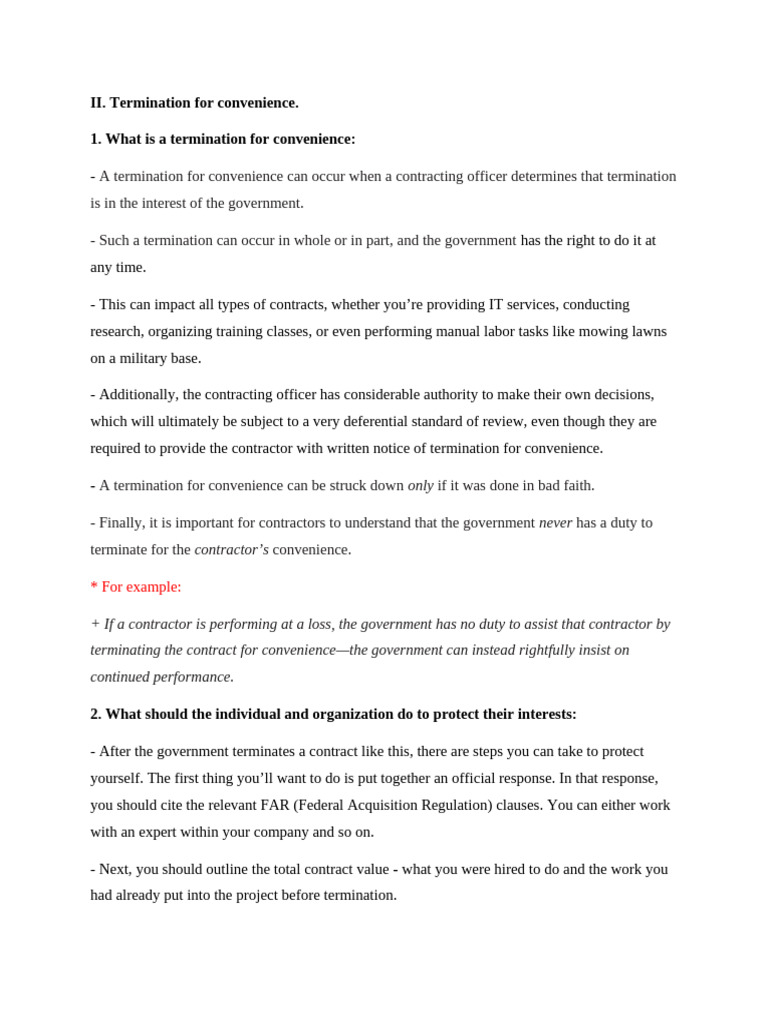 Understanding Termination for Convenience | PDF | Business Law | Business