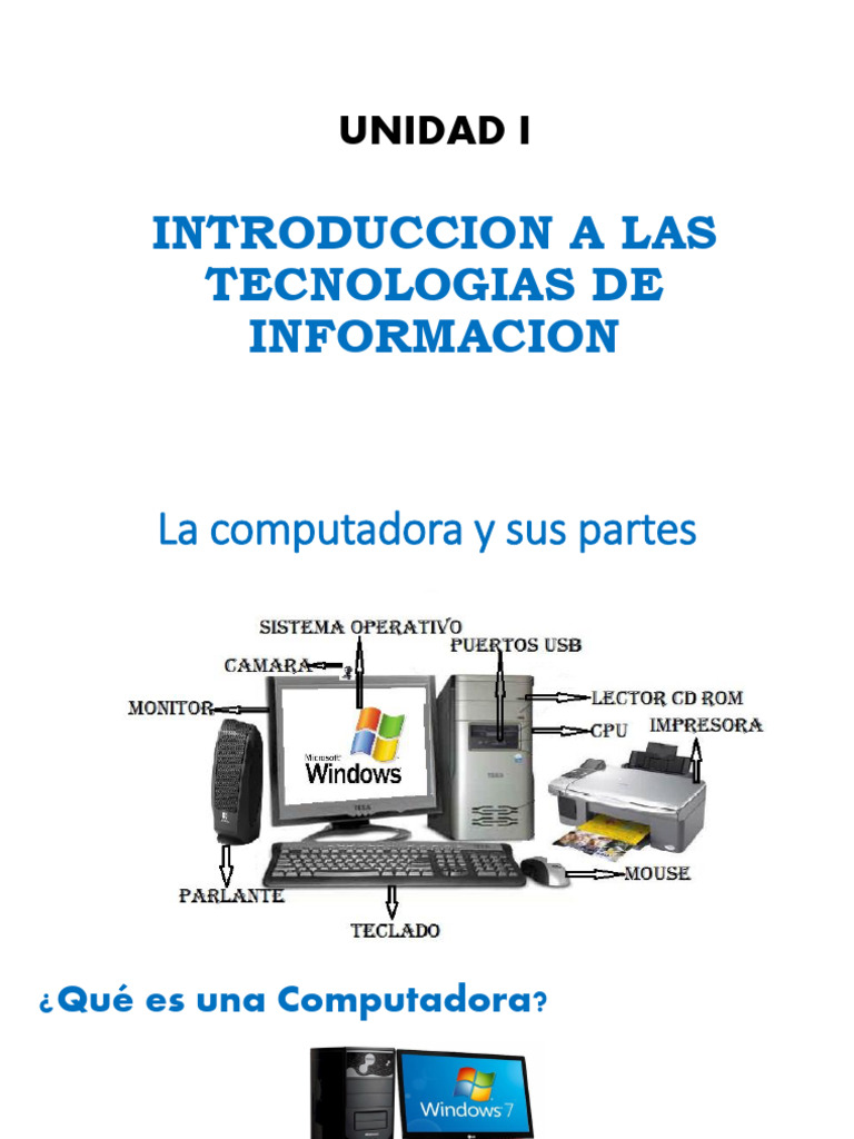 Introducción a la Computadora y sus Partes | PDF | Hardware de la ...