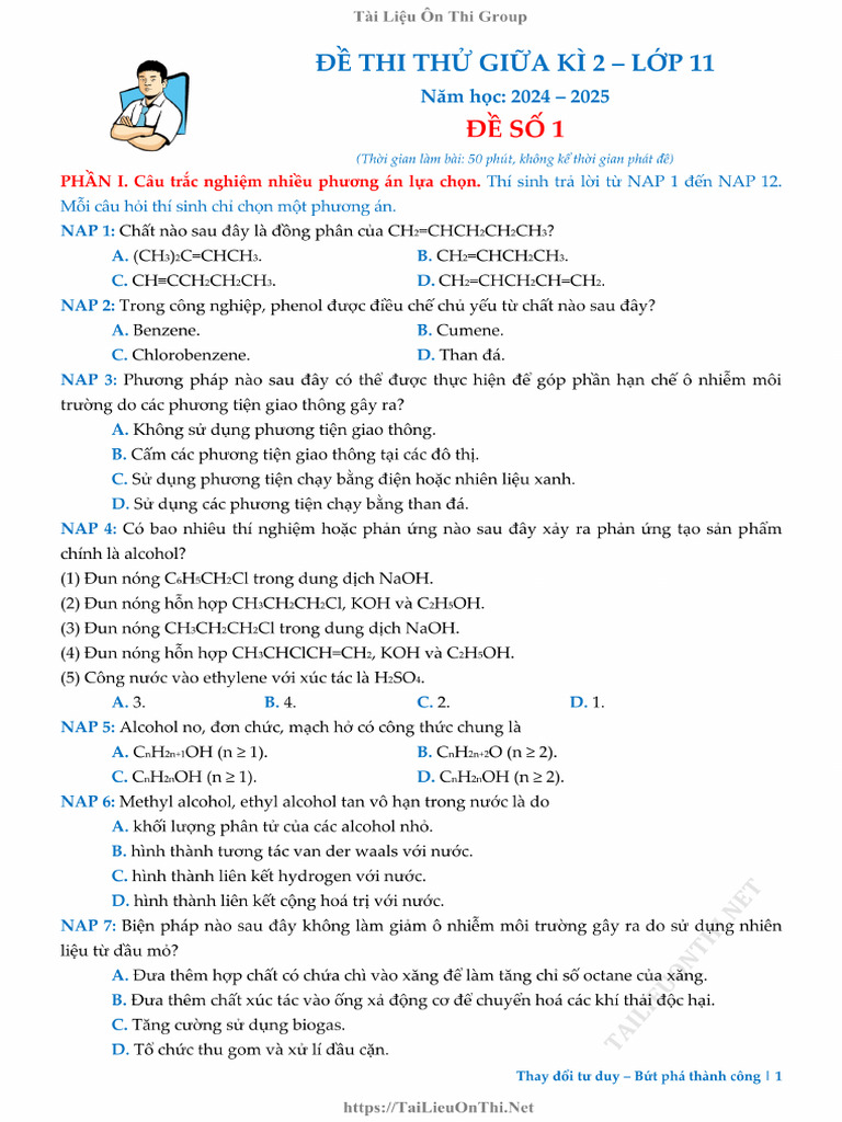 Đề Thi Thử GK2 - Lớp 11 - 2025 - Số 1 + 2 | PDF