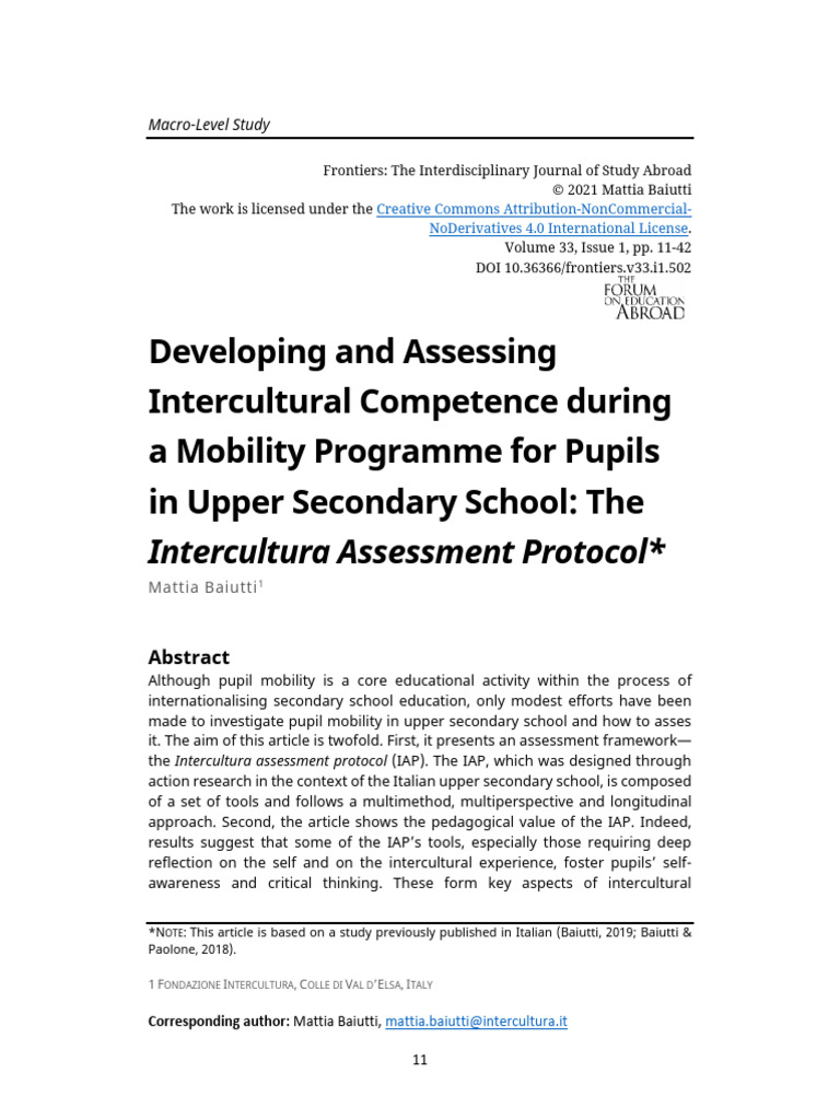 Developing and Assessing Intercultural Competence | PDF | Pedagogy ...