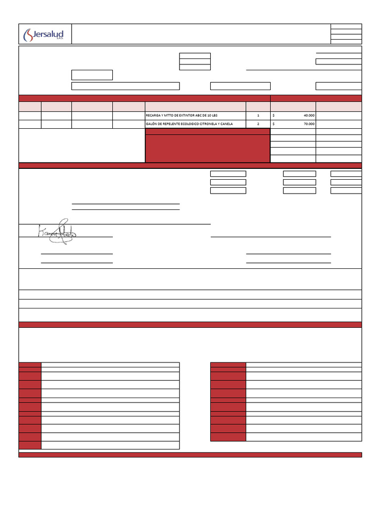 Orden de Compra y Servicios JERSALUD S.A.S | PDF | Póliza de seguros