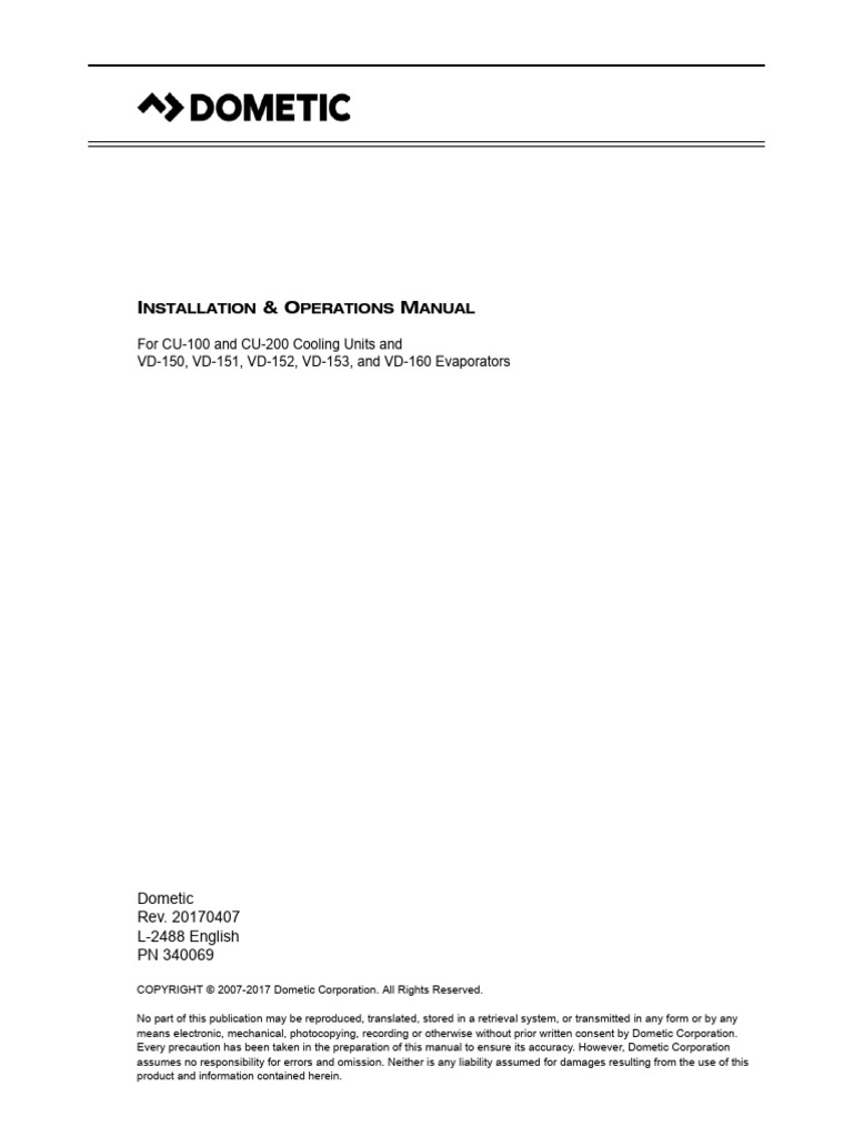 Installation and Operating Manual 62743 | PDF | Refrigerator | Duct (Flow)