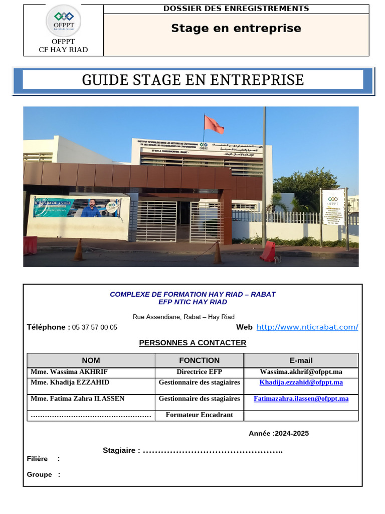 Guide de Stage en Entreprise OFPPT | PDF