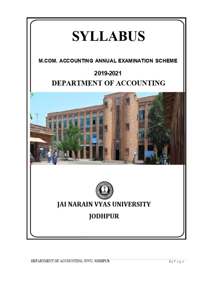 (Accounting) Previou& Final Year Syllabus | PDF | Statistics ...