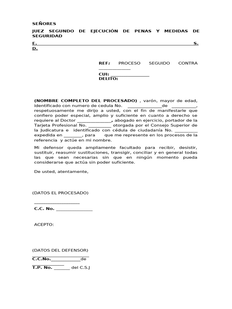 Poder Especial para Defensa Legal | PDF