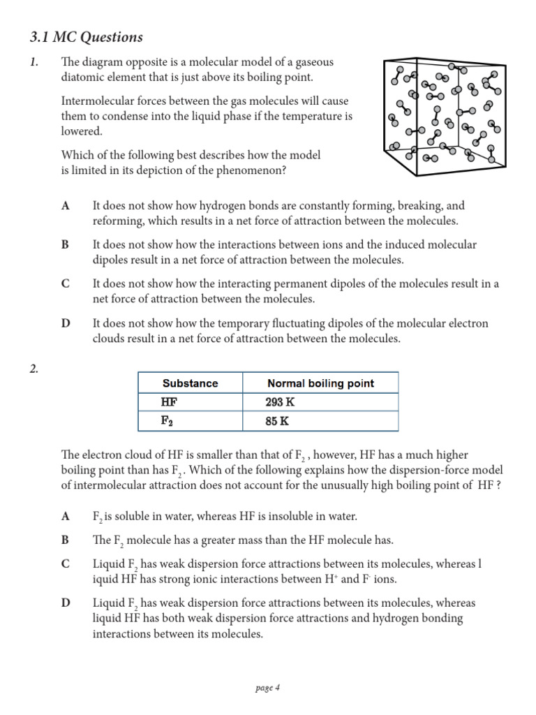 Intermolecular Forces and Boiling Points | PDF | Intermolecular Force ...