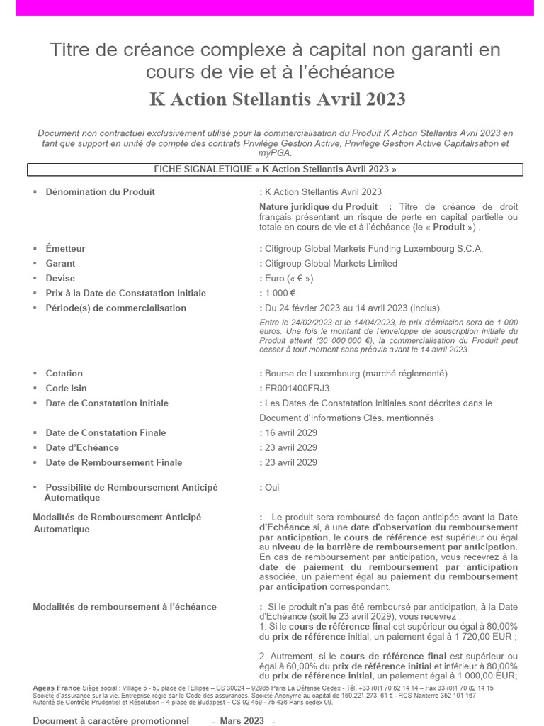 K Action Stellantis Avril 2023 | PDF | Assurance | Investir