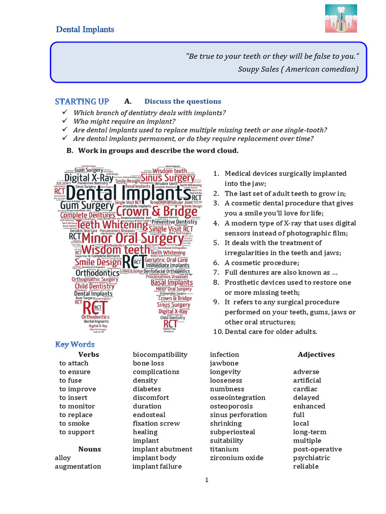 Dental Implants: Benefits and Risks | PDF | Dental Implant | Dentistry