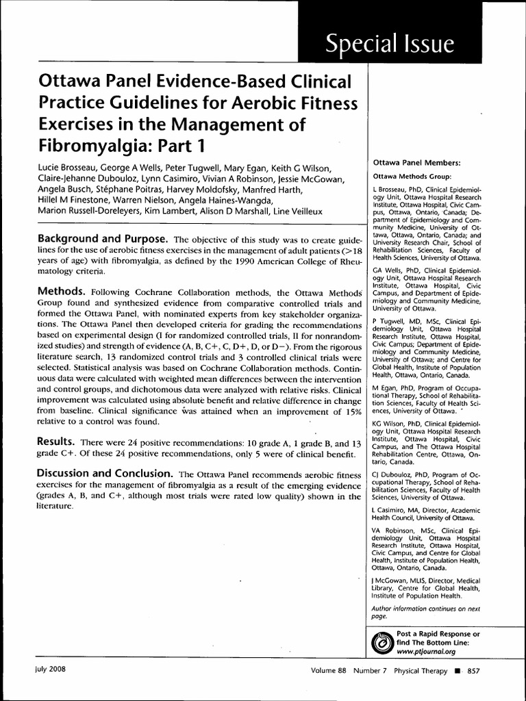 Ottawa Panel Evidence-Based Clinical | PDF | Physical Therapy ...