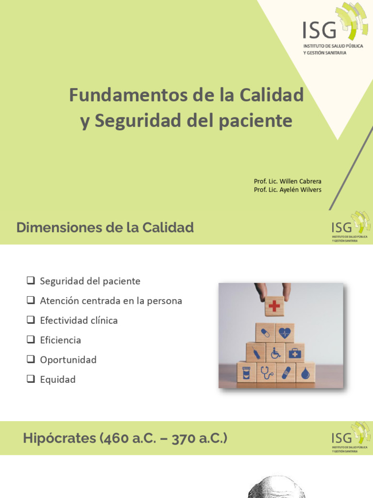 Calidad y Seguridad del Paciente | PDF | Seguridad del paciente | Medicina