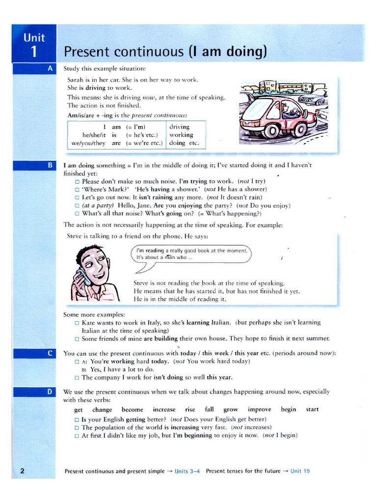 Present Simple Vs Present Continuous Adult | PDF