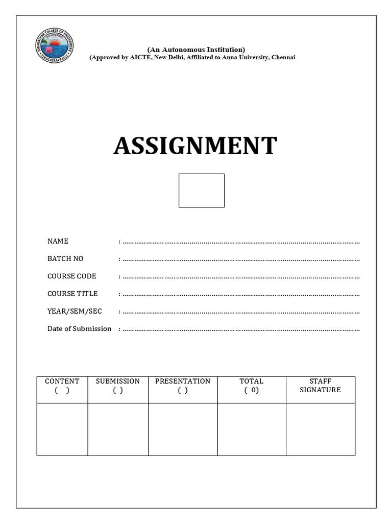 Engineering Assignment Submission Form | PDF