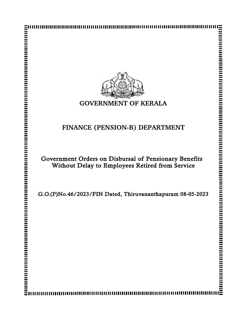 Kerala Pension Disbursement Order 2023 | PDF | Justice | Crime & Violence