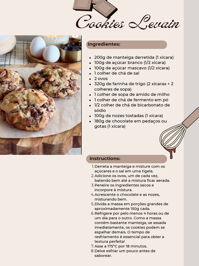 Receitas Variadas de Cookies | PDF | Chocolate | Creme (gastronomia)