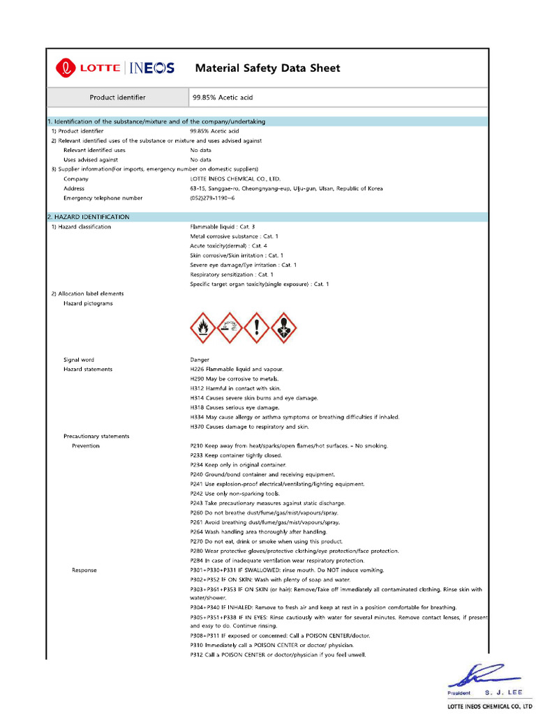 Signed MSDS | PDF